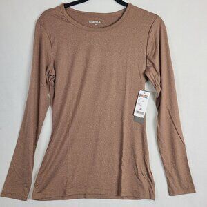 NWT 32 Degrees Heat Cool Women's Long Sleeve Performance Top Mustang Tan Sz M